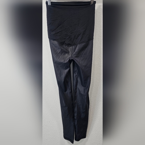 Ingrid+Isabel Maternity Womens Active Comfort High Gloss Leggings Black Size XS - Picture 1 of 10